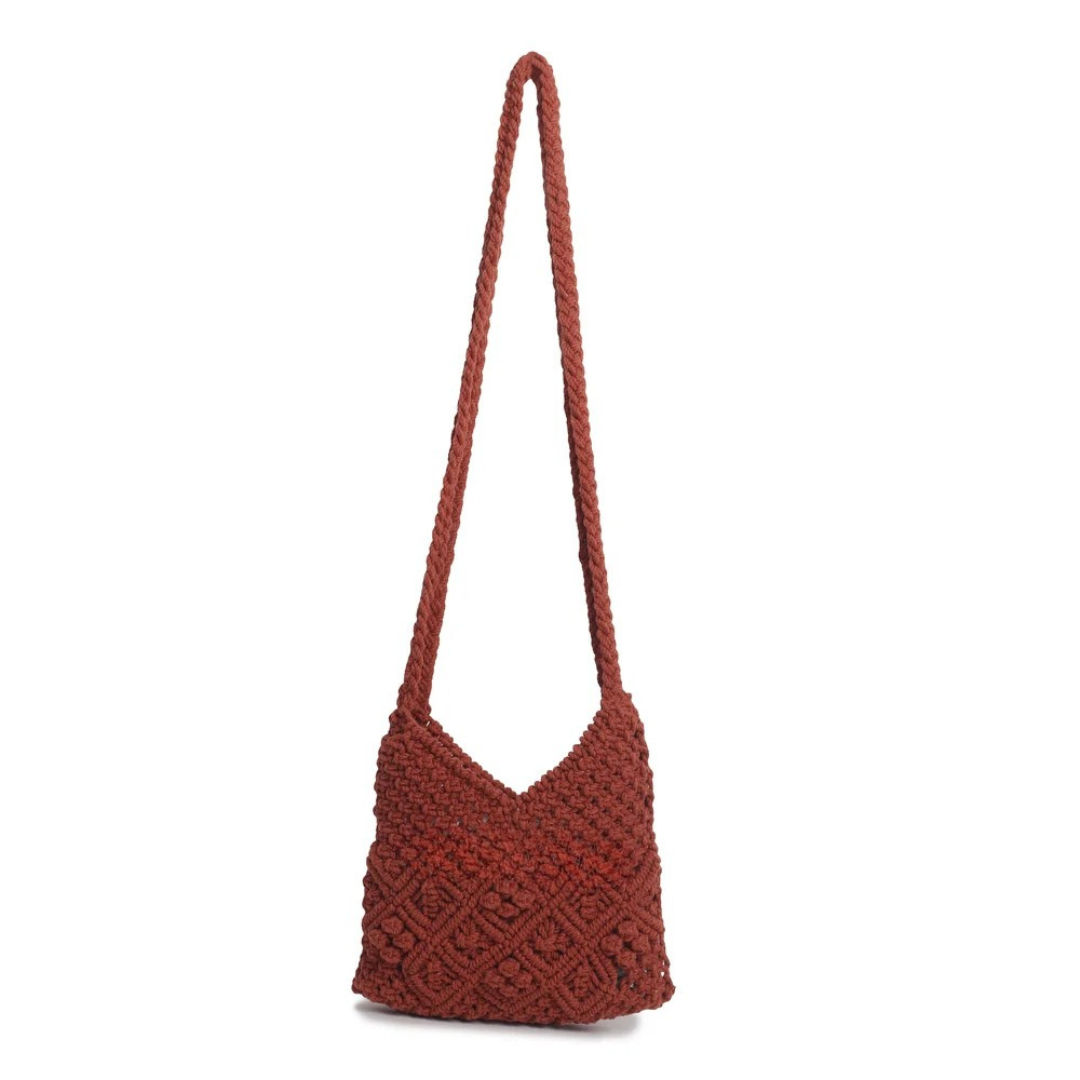 Vintage Inspired Macrame Sling Bag Handwoven Chic Accessory